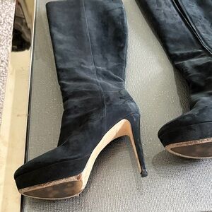 Jimmy Choo Black Suede Heeled Boots